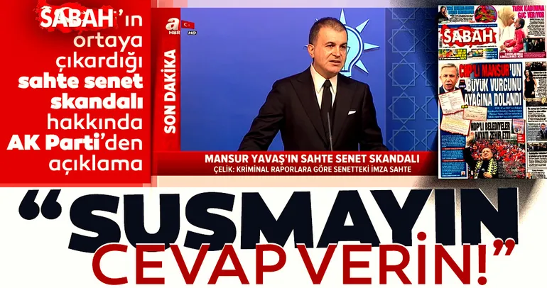 AK Parti Sözcüsü �mer �elik'ten önemli açıklamalar