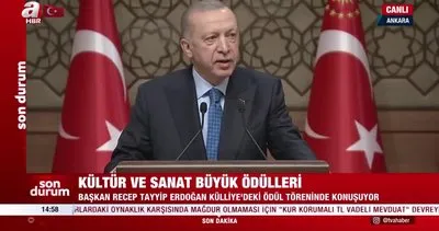 SON DAKİKA: Başkan Erdoğan Cumhurbaşkanlığı Kültür ve Sanat Büyük Ödülleri Töreni’nde konuştu | Video