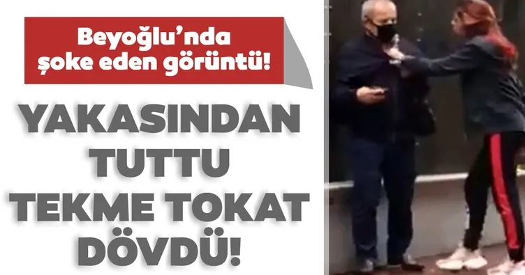 Son dakika! Yer: İstanbul! Genç kadın, babası yaşındaki adamı tekme tokat dövdü...