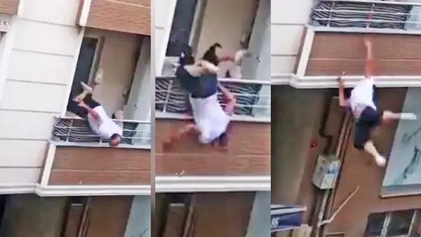 Son Dakika Haberi: Halkalı'da küfürlü kavga ederken balkondan düşen adam sosyal medyayı salladı | Video