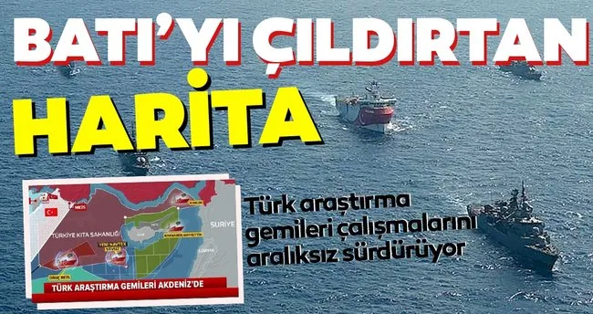 Akdeniz De Bati Yi Cildirtan Harita Turk Gemileri Ilan Edilen Navtex Lerin Ardinda Araliksiz Calismalarini Surduruyor Son Dakika Haberler