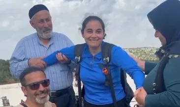 Yürüme engelli Nisanur paraşütle uçtu...