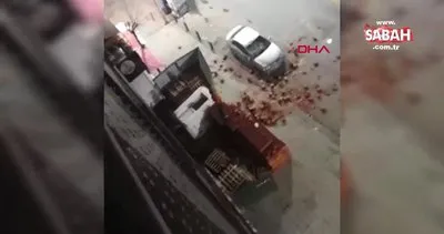 Tartışma sonrası kadından otomobile tuğla yağmuru | Video