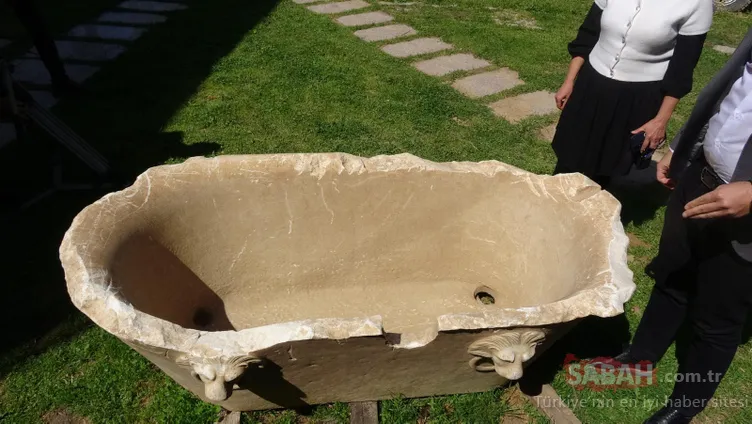 Aydın’da ele geçirildi: Dünyada çok nadir! 1800 yıllık mermer küvet...