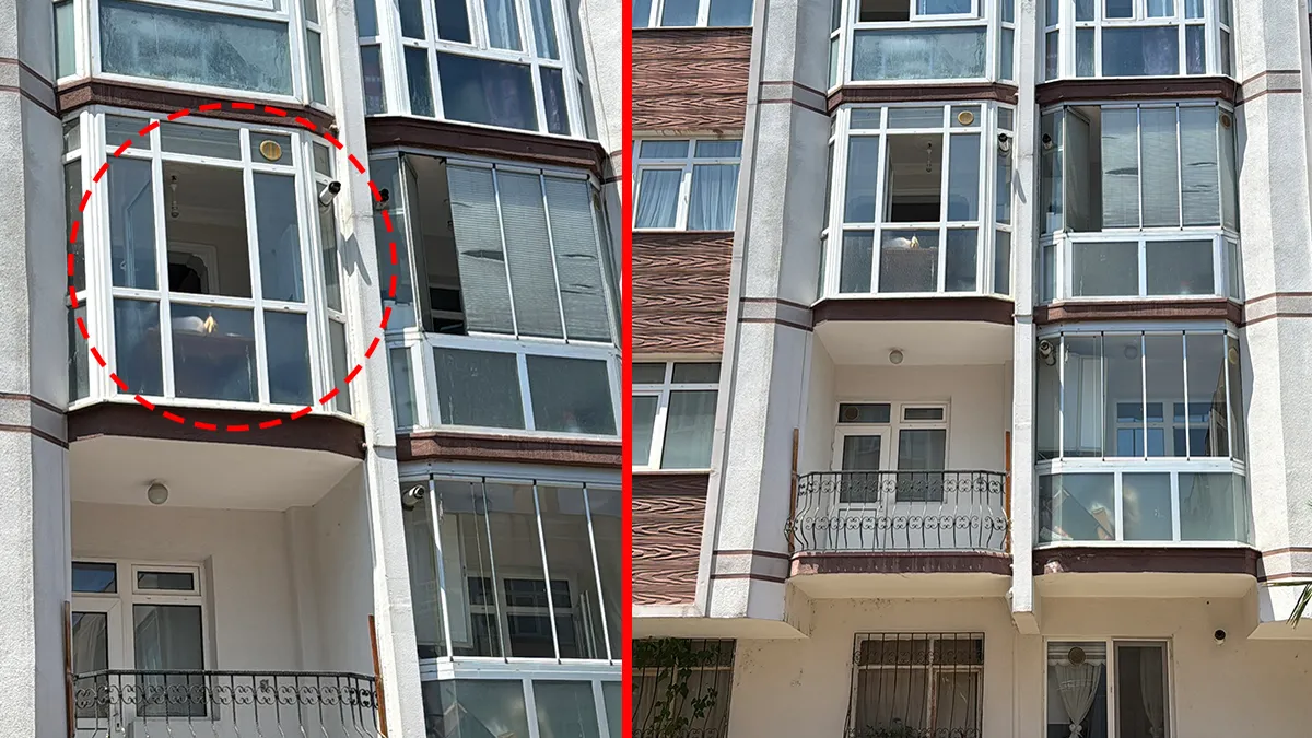 Samsun'da kötü koku ihbarı sonrası polis ekiplerinin bir daireye girmesi.