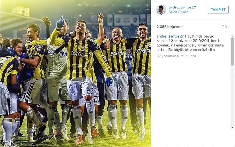 Fenerbahçeli taraftarlardan Andre Santos’a tepki!