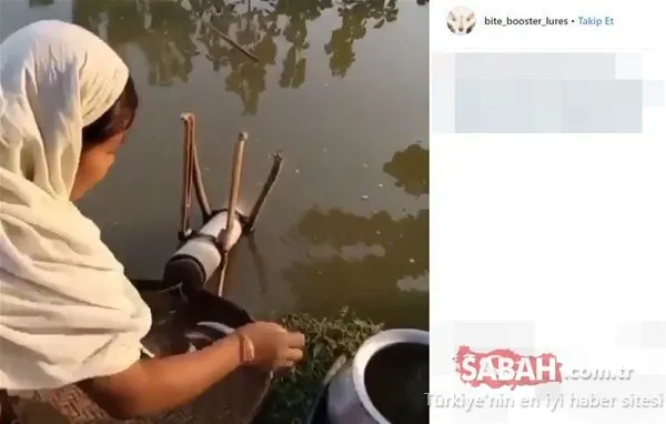 Öyle bir tuzak kurdu ki... İlginç balık avlama yöntemi!
