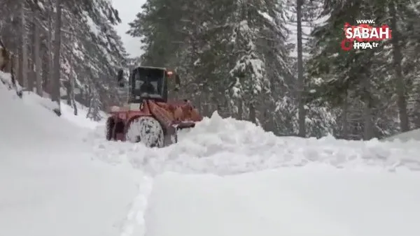 Amanoslar'da kardan kapanan yayla yolları ulaşıma açılıyor | Video