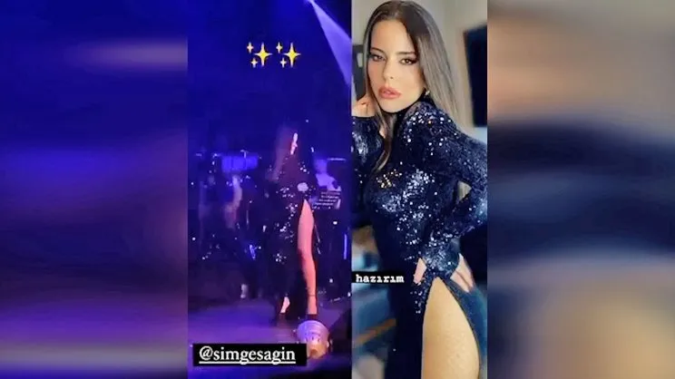 Simge Sağın dansıyla şov yaptı! Derin yırtmaçlı elbisesiyle yaktı geçti