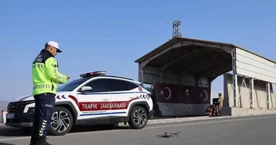 Jandarma ekiplerinden drone destekli trafik denetimi #igdir