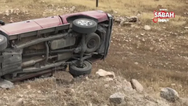TPAO'ya ait kamyonet şarampole devrildi: 2 yaralı | Video