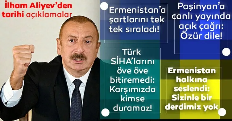 Son dakika: Azerbaycan Cumhurbaşkanı Aliyev'den canlı yayında flaş açıklamalar