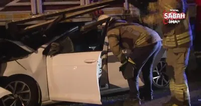 Esenler’de feci kaza: Otomobil park halindeki tırın altına girdi: 2 yaralı | Video