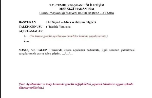 kamu ve ozel kurumlara istek