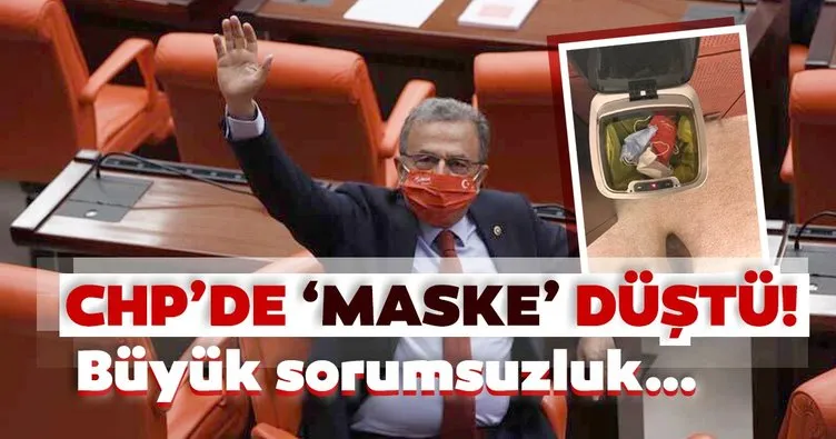 CHP’li vekillerden büyük sorumsuzluk! Türk bayrağı ve Atatürk imzasının olduğu maskeleri çöpe attılar...