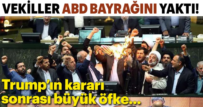 İran'da vekiller ABD bayraklarını yaktı