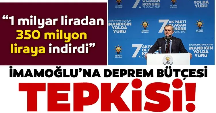 AK Parti İl Başkanı Bayram Şenocak: İmamoğlu deprem bütçesini 350 milyon liraya indirdi!