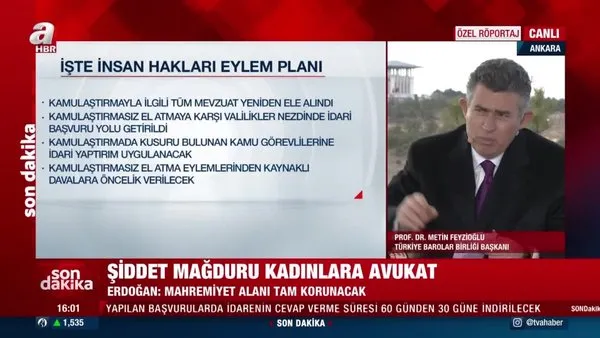 SON DAKİKA: Türkiye Barolar Birliği Başkanı Metin Feyzioğlu İnsan Hakları Eylem Planı'nın detaylarını değerlendirdi... | Video