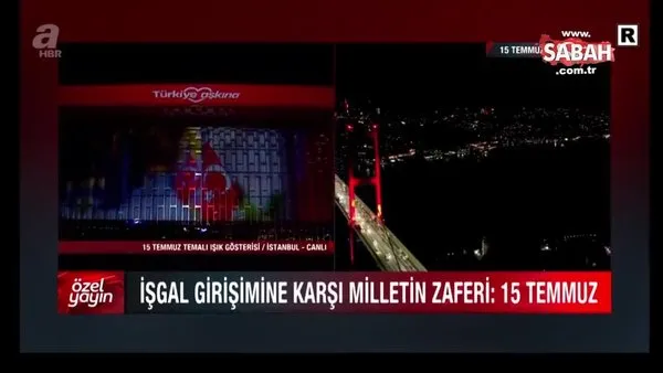 İstanbul’un simge yapılarında 15 Temmuz mapping gösterisi | Video
