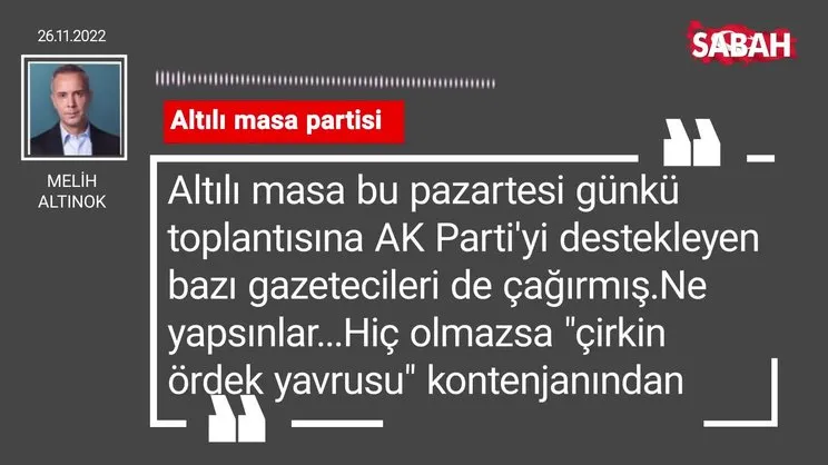 Melih Altınok | Altılı masa partisi