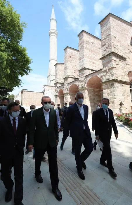 Son dakika: Başkan Erdoğan Ayasofya'da incelemelerde bulundu