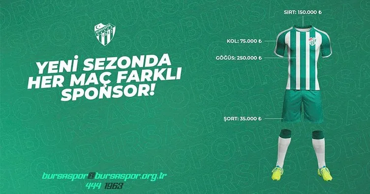 Bursaspor, her maça farklı forma reklamıyla çıkacak