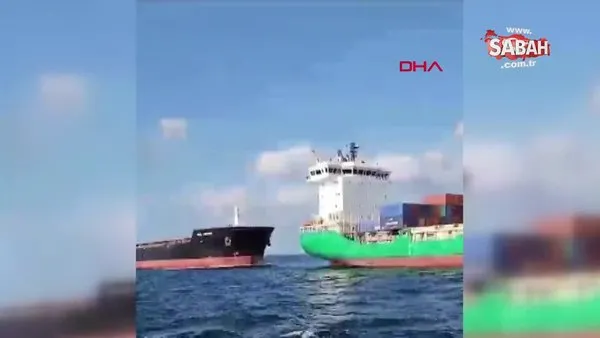 Ahırkapı açıklarında gemilerin çarpışma anı kamerada | Video