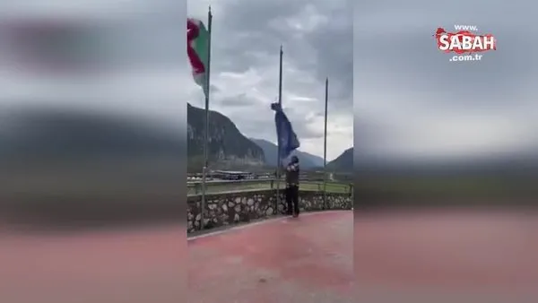 İtalya, AB'den çıkıyor mu? Corona virüsü salgınında yalnız bırakılan İtalya'da halk o bayraklarını indirmeye başladı | Video