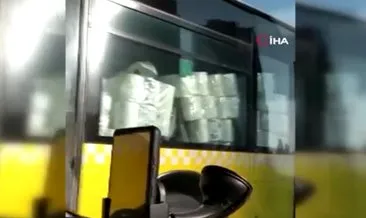 Görenler şaşkına döndü! İETT otobüsüyle kağıt havlu sevkiyatı kamerada #ankara