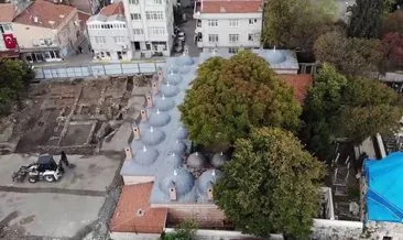 Restorasyonu devam eden Murad-ı Münzevi Külliyesi havadan görüntülendi