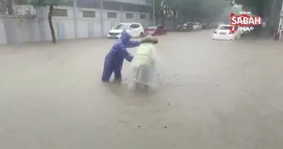 Çin’de şiddetli yağış! Zhongshan’da kırmızı alarm | Video