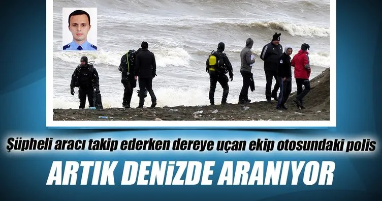 Trabzon Maçka’da dereye uçan ekip otosundan çıkamayan polis denizde aranıyor