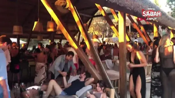 İzmir Çeşme'de adeta ölüme davetiye çıkartan çılgın parti kamerada | Video