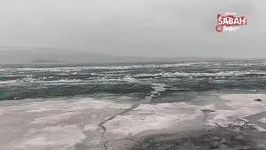 Çıldır Gölü’nde kutupları aratmayan görüntüler | Video
