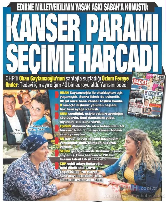 CHP’li vekil Gaytancıoğlu’nun yasak aşkı konuştu: Tedavi paramı bile seçime harcadı!