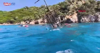 Marmaris’te tur teknesi battı