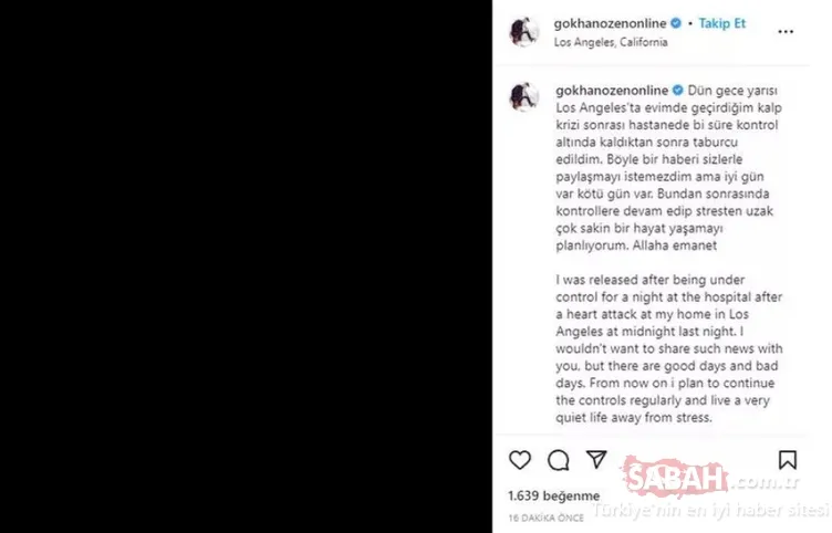 Son Dakika! Ünlü şarkıcı Gökhan Özen kalp krizi geçirdi! İşte son sağlık durumu!