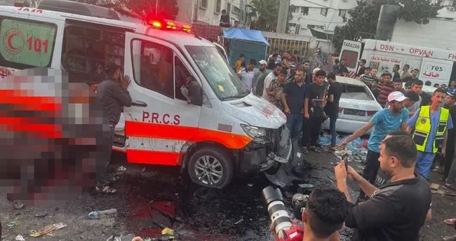 Son dakika: Katil İsrail ambulans konvoyunu bombaladı! Çok sayıda ölü var