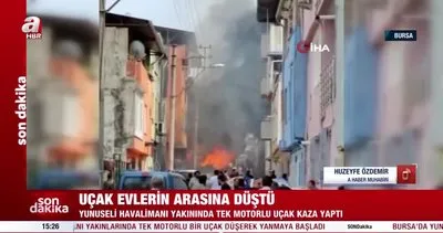 SON DAKİKA: Bursa’da korku dolu anlar: Uçak evlerin arasına düştü! İşte olay yerinden CANLI YAYIN görüntüleri | Video