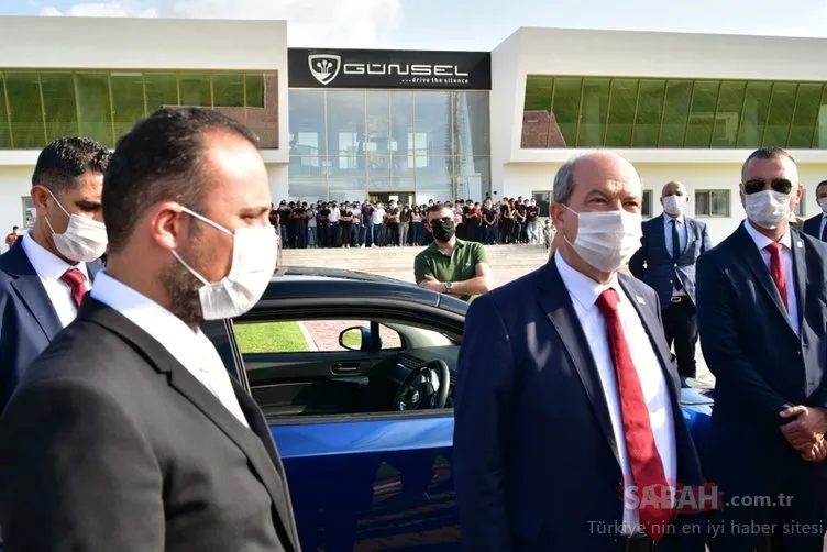 KKTC'de bir ilk! Cumhurbaşkanı Ersin Tatar yerli otomobilin direksiyonuna geçti...