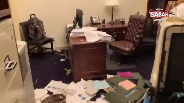 Son Dakika: ABD'de kaos günü! Senatörlerin çalışma ofisi bu hale geldi! | Video