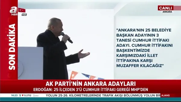 Cumhurbaşkanı Erdoğan, Ankara'da vatandaşlara hitap etti