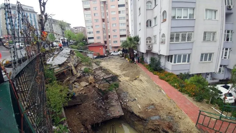 Küçükçekmece ve Kadıköy’de istinat duvarı çöktü