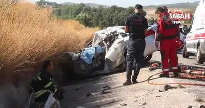 Tuğla yüklü tır, otomobille çarpıştı: 2 ölü | Video