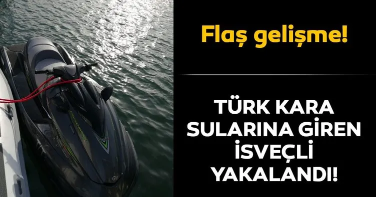 Jet-ski ile Türk kara sularına giren İsveçli yakalandı