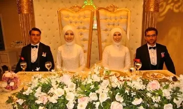 İki kardeş aynı düğünde evlendi