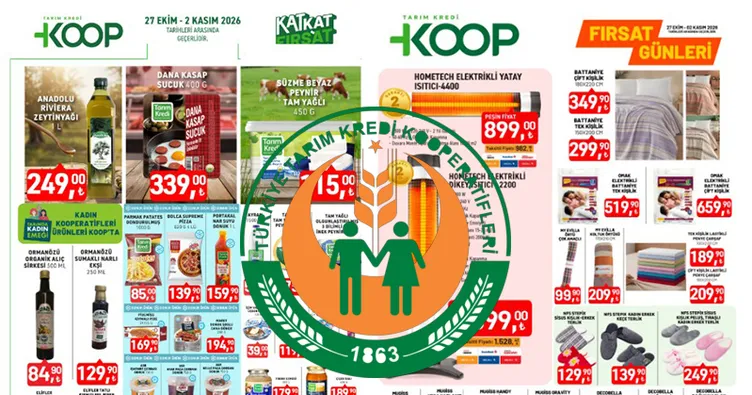 Tarım Kredi aktüel 27 Ekim - 2 Kasım: Isıtıcı, battaniye, mutfak gereçleri... Bu hafta Tarım Kredi’de!