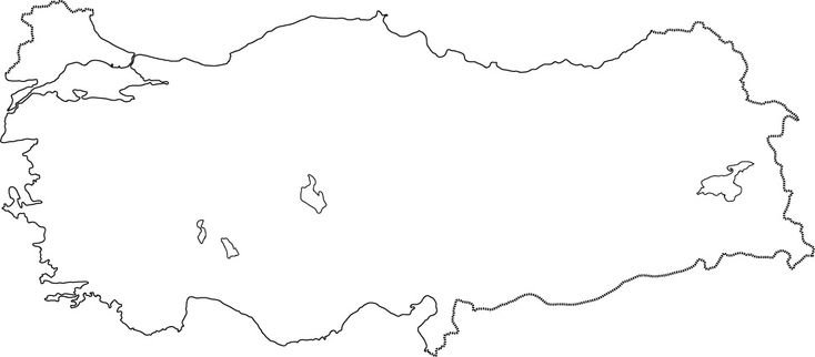 Türkiye Dilsiz Haritası Siyasi - Renksiz ve Renkli Dilsiz Türkiye Haritası İle Boş Bölgeler ve İl Sınırları