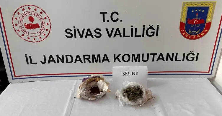 Sivas’ta 100 gram skunk ele geçirildi