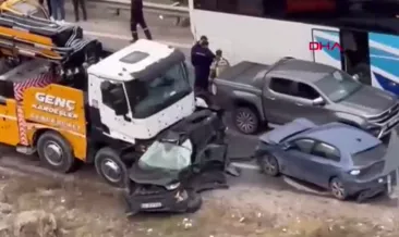 Ankara’da kontrolden çıkan vinç dehşet saçtı: 13 araca çarptı! 5 yaralı